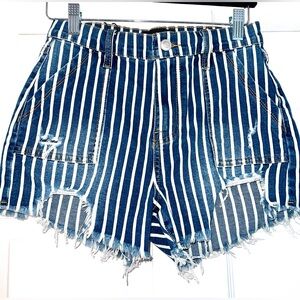 Striped Denim Women Shorts size 5